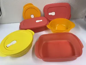 Tupperware crystalwave set 4pc Plastic Food containers microwave safe