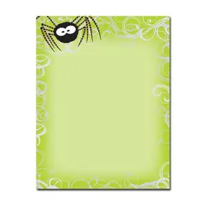 Great Papers Green Spidey Swirls Letterhead 80/Pack (2014063) - Halloween Stationery