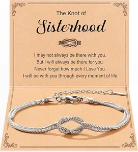 Love Knot Sister Bracelet, Sister Birthday Mothers Day Christmas Jewelry Gifts for Sisters Women Sisterhood Knot Of Sisterhood
