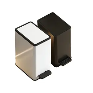 1 Pack 3.34 Gallon (GAL) Step-On Pedal Trash Can, Narrow Trash Can, with Soft Close Lid, Airtight Odor-Proof Design, Removable Inner Bucket for Easy Cleaning, Heavy-Duty Plastic, Black & White, Ideal for Kitchen, Bathroom, Living Room, Bedroom