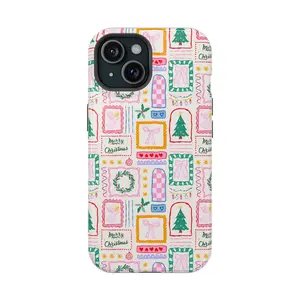 Preppy Merry Christmas Phone Case, Cute Christmas,Tough Cases,Case  For IPhone 17ProMax 16 15Plus 14 13 12Pro 11, Samsung Galaxy S25 S24 S23 S22
