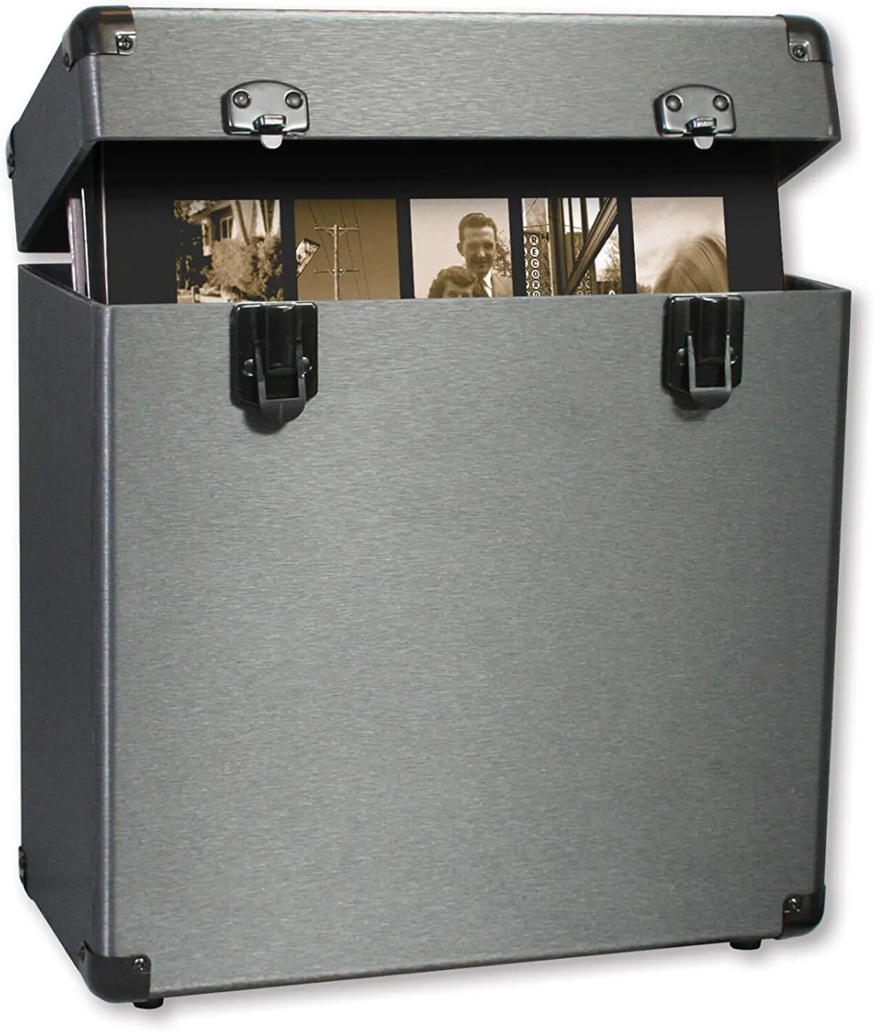 Vinyl Styl VS-A-010 Groove Zipper Record Carrying Case - Graphite Gray, 12 Inch, Protects Vinyl, DJ Gigs Record Storage Accessory