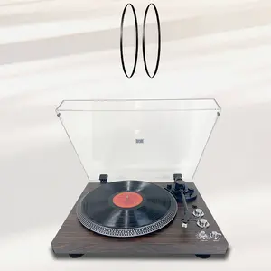 Vintage Record Player 2-Speed Belt-Driven Turntable with Wireless Audio Pre-Amplifier RCA Line Output Dark Wood Color Perfect Gift for Vinyl Lovers