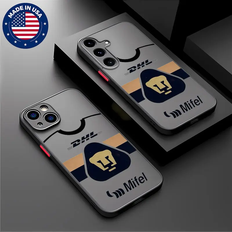 Pumas UNAM DHL Mifel Sponsor Jersey Aesthetic Design Pattern Casing For iphone 17 16 15 14 13 12 11 7 8 Plus ProMax AIR Samsung S22 S23 S24 S25 PLUS ULTRA Flaunt Mobile Phone CaseHard TPU PC Black ShockproofSmartphone Cover, Accessories, Cellp,, Customize