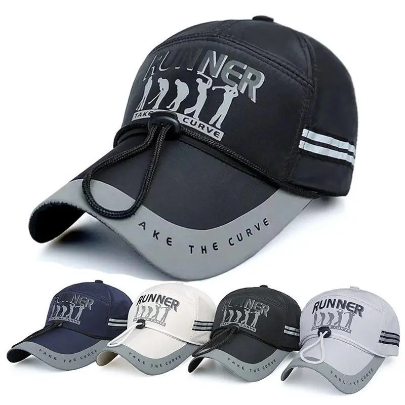 2-Pack Sunshade hat, fisherman, spring and autumn baseball hat, summer quick drying fishing hat, big edge with windproof rope, hiking hat, outdoor hat