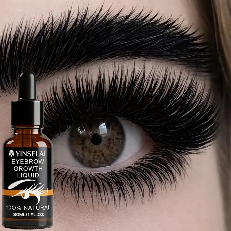 Brow & Lash Essence 30ml, Natural Ingredients, Dropper Design, Rich in Castor Oil & Ginseng Extract, Promotes Lash Growth, Nourishes Brows and Hair, Castor Oil Lash Serum