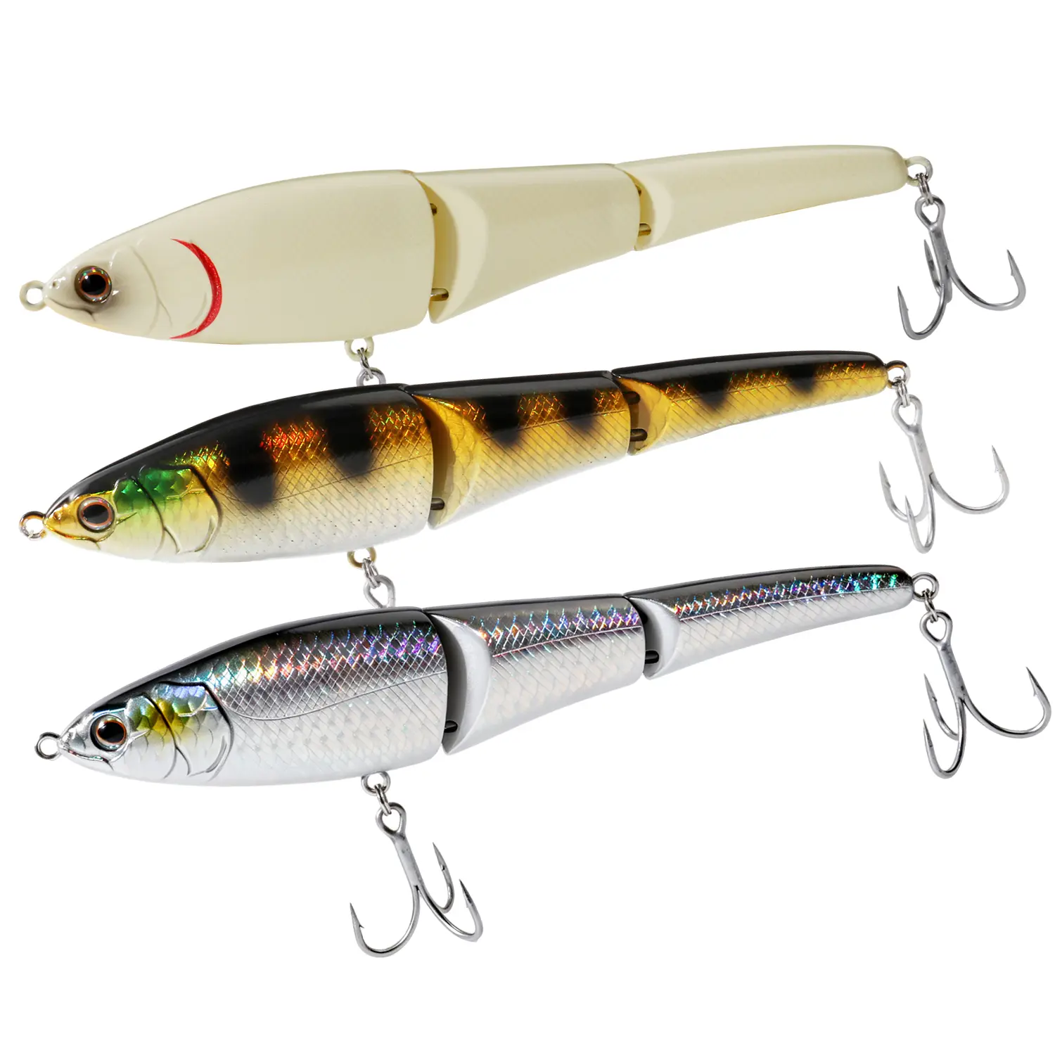 GOBAIT Robotic Style Multi Segment Glide Swimbait, 145mm 1.3oz Hard Fishing Lure with Natural Swimming Action for Bass and Pike, Life-Like Swim, Lures, No