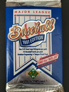 1991 Upper Deck Baseball Pack "Find the Nolan" (15 cards)