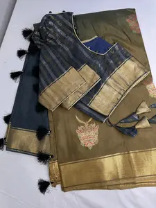 Raw Mango Pure Silk Green Saree