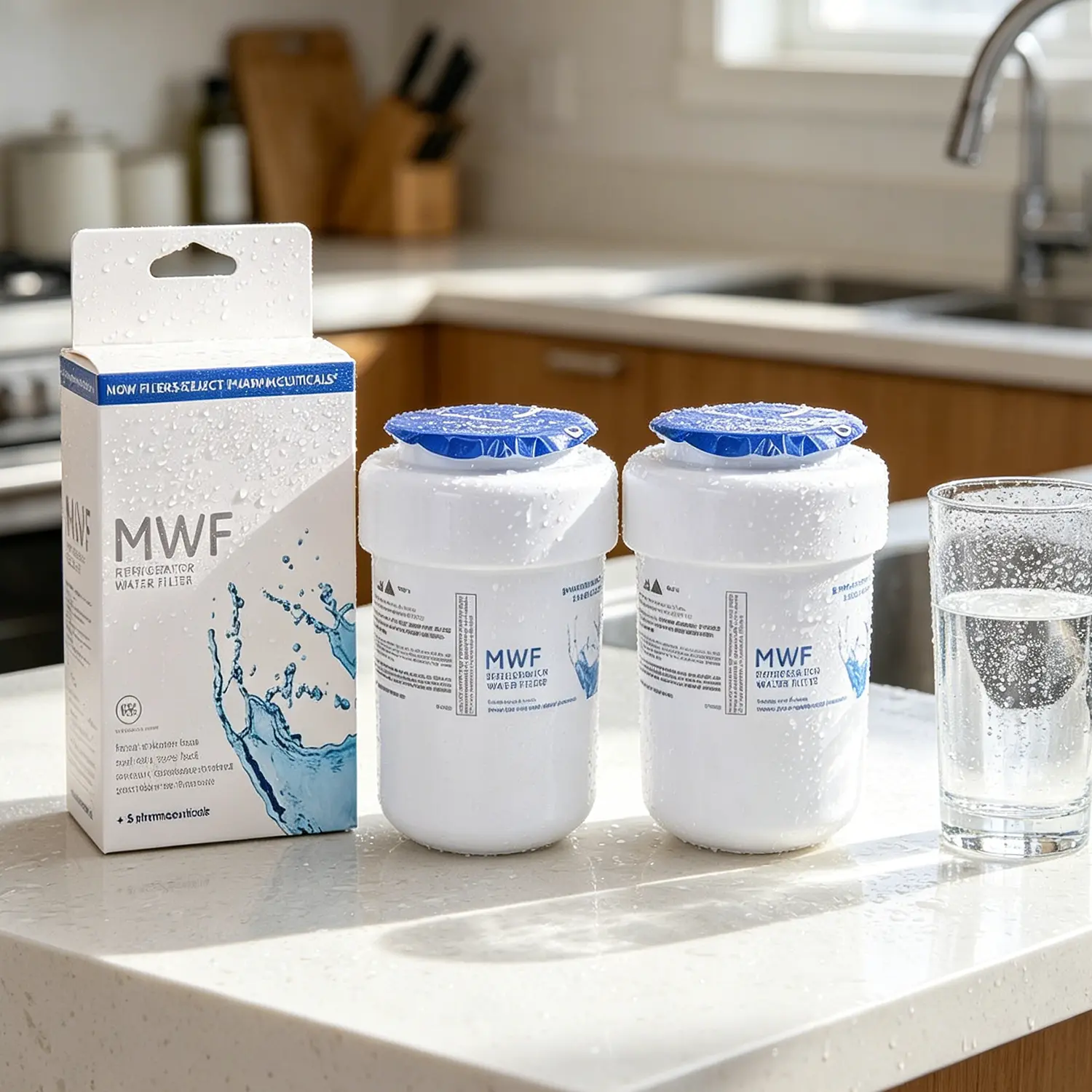 Replacement for MWF Refrigerator Water Filters, SmartWater MWFP, MWFA, GWF, HDX FMG-1, WFC1201, RWF1060, 197D6321P006, Kenmore 9991