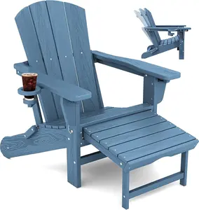 WeCharmer Folding Adirondack Chair - Wooden Textured Lawn Chair for Poolside, Backyard, Deck & Fire Pit, Adjustable Features Outdoor Outdoorfun