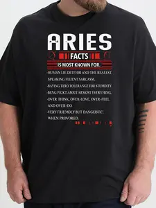 Men'S And Man And Man'S Aries Zodiac Graphic T-Shi