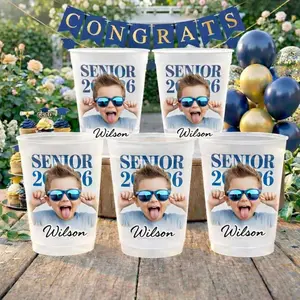 Custom Photo Senior 2026 Cups - Class of 2026 Grad Party Decor
