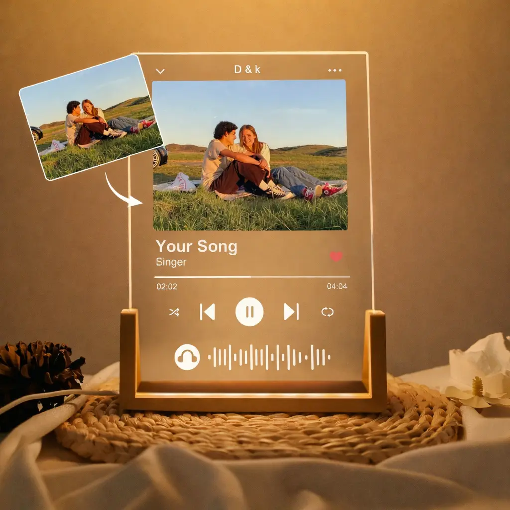 Personalized Sign Photo with Scannable Song Code, Custom Music Plaque Gift, Wedding Gift for Couple, Teacher Appreciation Gifts 2026, Graduation Gifts, Boyfriend Birthday Gift