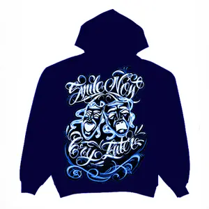 Smile Now Cry Late Airbrushed Hoodie, graphic tees chicanos clothing, gangsster Tattoo Sweatshirt, Hoodie, Shirt, Tops Cotton Fabric, women men gift, Oversized shirt, sweatshirt, hoodie