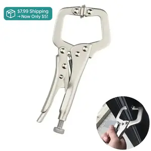 C-locking Pliers, 6-Inch C-Clamp Locking Pliers for Welding & Clamping, Locking Pliers, Woodworking Clamps with Regular Tip and Swivel Pads