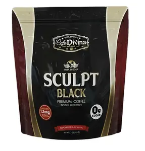Cafe Divina Sculpt Black Coffee 75g - Premium Coffee Infused with Reishi, 0g Sugar, Ideal for Coffee Lovers, Beverage Natural Flavor