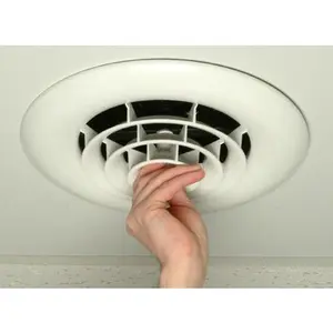 Havaco Quick Connect HT-GB-R1 White Round Ceiling Diffuser with 8 in. Boot