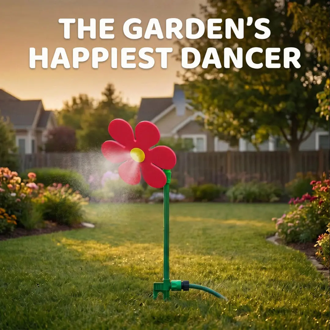 Crazy Daisy Flower Sprinkler - 360° Rotating Dancing Crazy Daisy Water Sprinkler for Lawn Garden, Funny Sunflower Water Sprinklers for Dogs Outdoor Play, Irrigation Tool for Yard Watering Garden Watering System, Outdoors