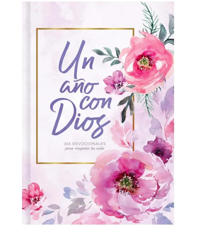 365 Daily Spanish Hardcover Bible Devotional Book "Un año con Dios" - Religious Knowledge Resource, Brightly Colored, Inspirational Content for Relationship Growth & Motivation