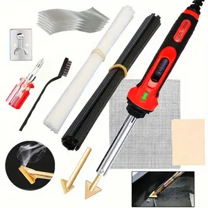 Car bumper repair machine polishing tool set, crack repair soldering iron gun plastic welding machine, suitable for repairing surface cracks and holes in cars - American plug