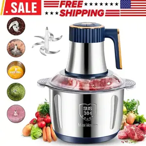 Food Processor, 5 Speed 500W Electric Meat Grinder, 5L Food Crusher Multifunction Vegetable Fruit Food Processor Chopper Kitchen Machine US Plug
