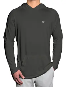 Mens Dry-Fit UPF 50+ Sun Shirt Hooded, Fishing Shirts for Men Long Sleeve, SPF Shirts for Men, Men's Rash Guard