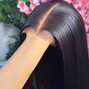 Straight Glueless Ready to Wear Wig 13x6 HD Lace Frontal Wig Raw Vietnamese Human Hair 7x5 Transparent Lace Closure Wig Pre plucked Natural Hairline 30 32inches Human Hair Wigs