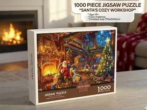 Jigsaw puzzle with 1000 pieces, suitable for adults and families (Santa Claus) Pieces fit together perfectly to improve memory