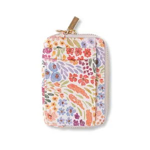 Zip Wallet | Vegan Mushroom Leather | Gold Hardware | RFID Blocking | 4 Exterior Pockets | Compact 4.5x3.25x1" | O-ring Attachment