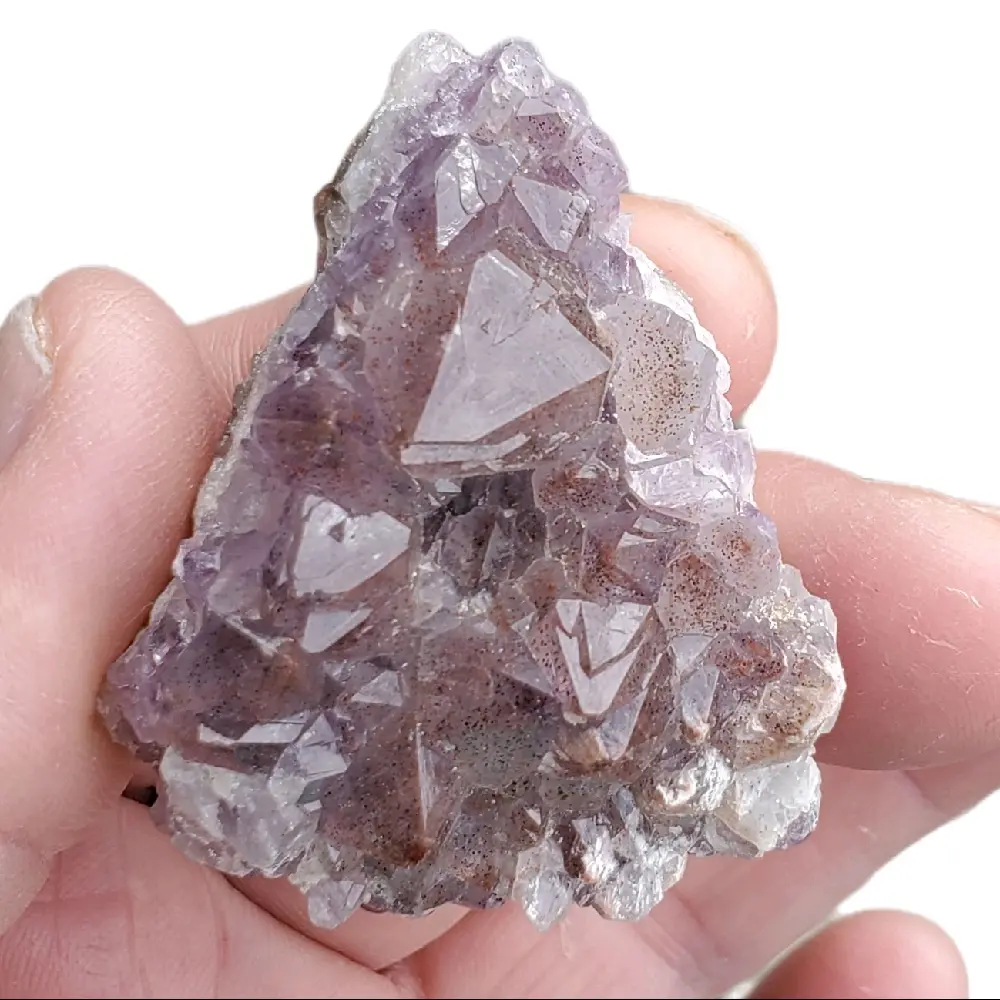 Thunder Bay Amethyst Cluster • 47 g Tri-Point Lilac Quartz with Hematite Dusting • Canadian Crystal of Calm and Strength
