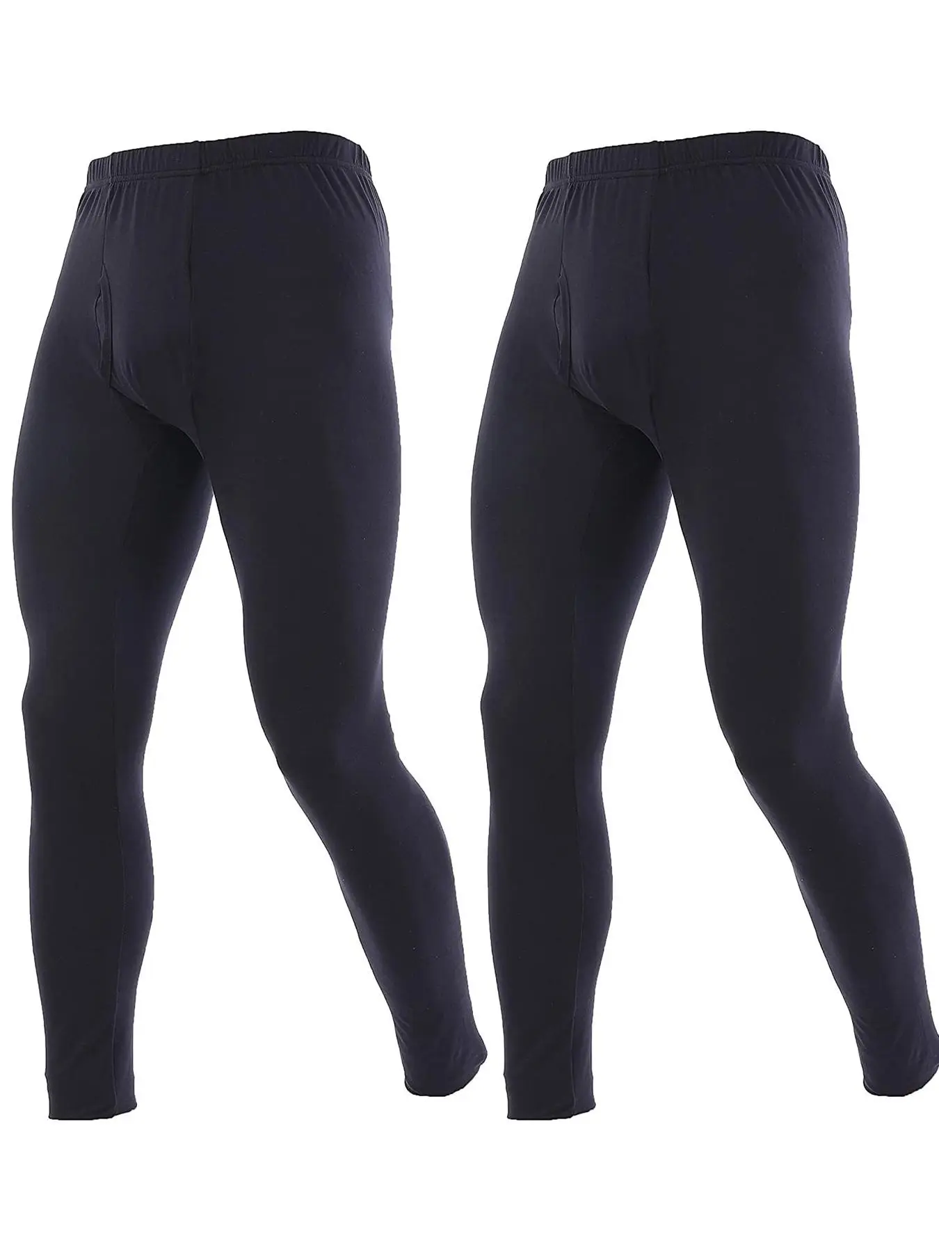 Pack Of 2 Mens Casual Thermal Long Johns Bottoms Underwear Baselayer Leggings Winter Warm Soft Trousers Bottoms Pant for Fall & Winter, Men's Elastic Sleepwear Pajamas for Daily Wear