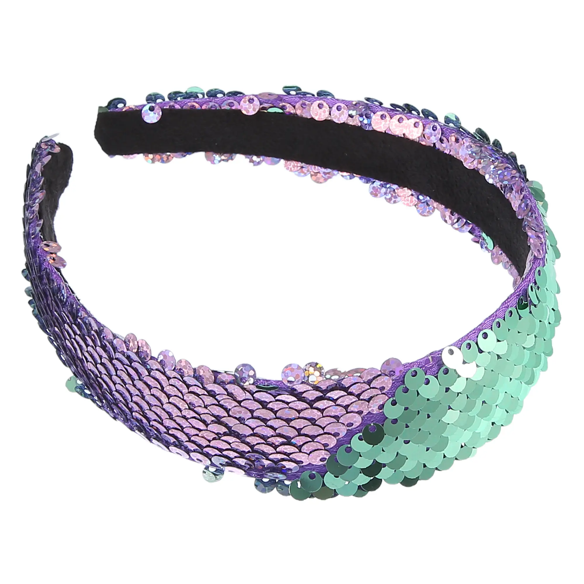 Unique Bargains Sequin Headband, Sparkle Sequins Headbands for Women, Shiny Elastic Headbands, Fashion Hair Band Hair Accessories, Purple Green
