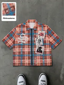 Men's Regular Fit Plaid Print Short Sleeve Shirt, Street Fashion Casual Comfy Top for Daily Outdoor Wear, Men Clothes for Summer, Casual Menswear