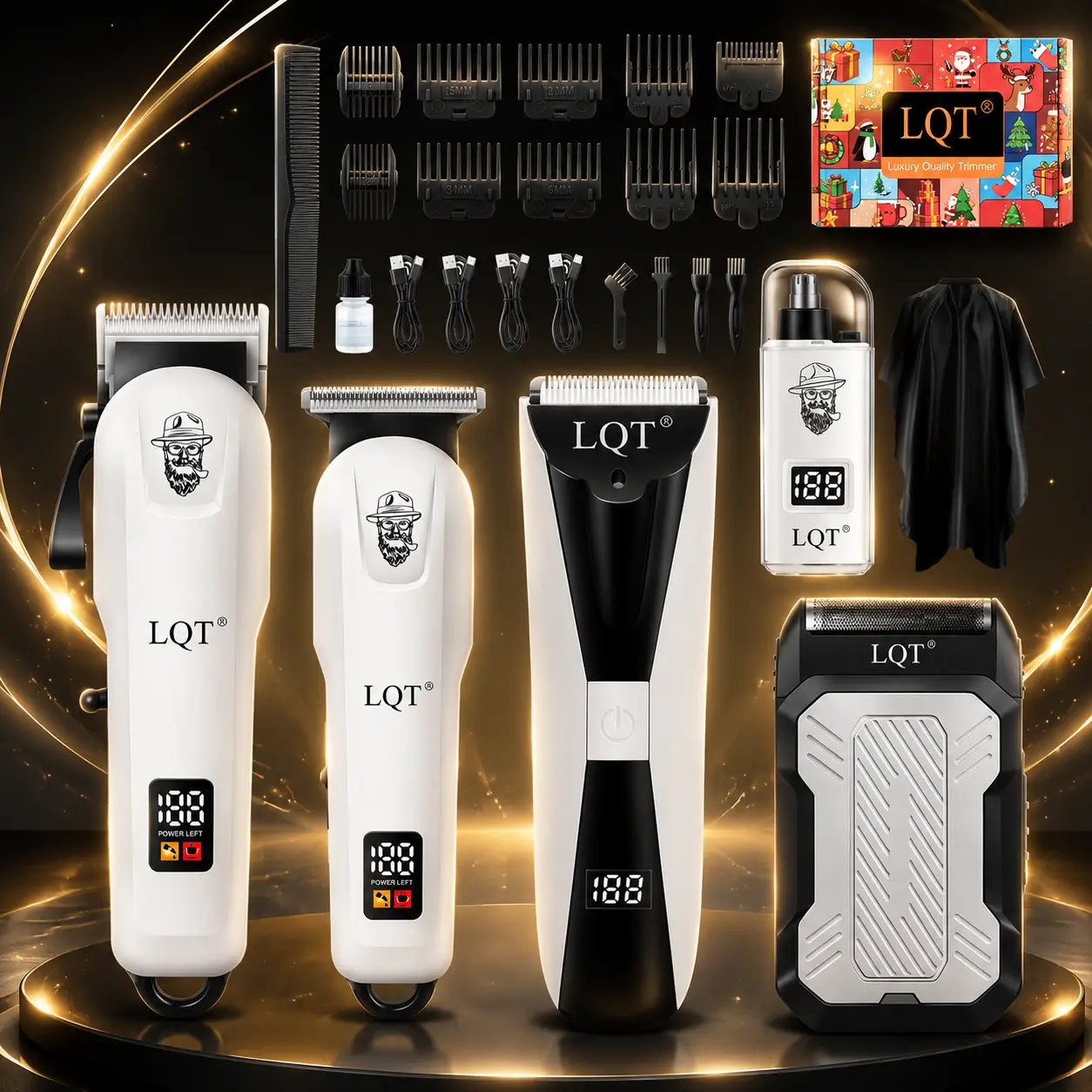 LQT 5-in-1 Men's Cordless Grooming Kit - USB Rechargeable Comb Attachment Hair Trimmers & Clippers for Personal Hygiene, Abs, All Hair Types, Self Care Gadgets, Usb Port, Home Haircut, Male Grooming