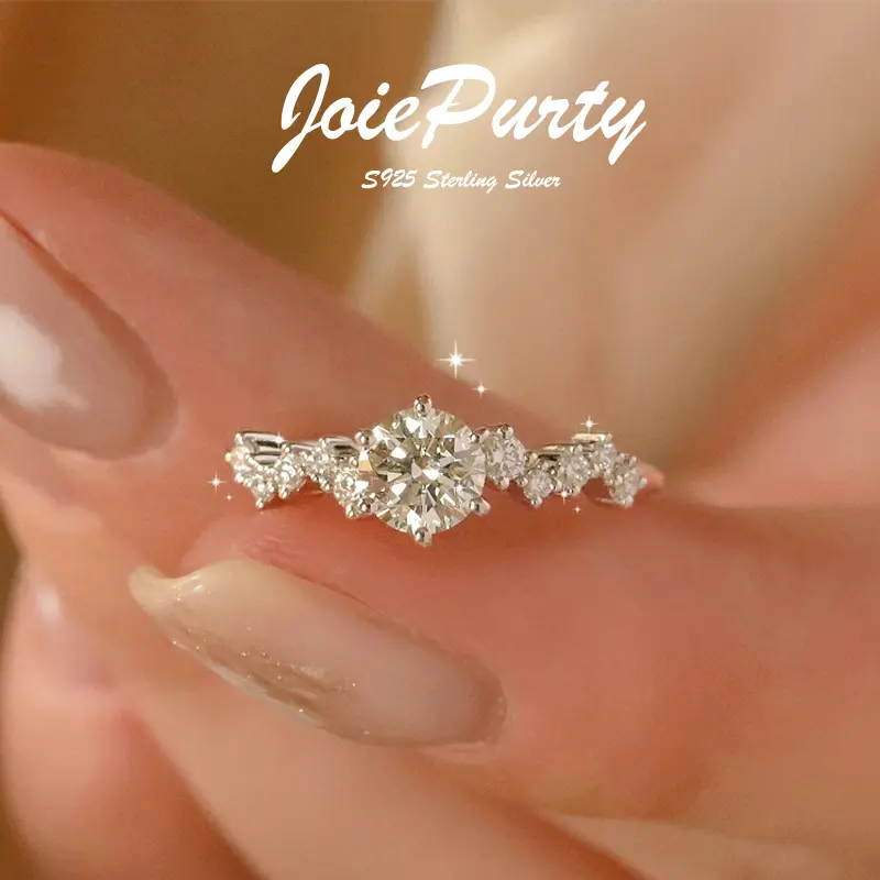 S925 Silver Half Eternity Female Ring - Star Pattern with Zircon Stones, Elegant Everyday Wear Jewelry for Women, Ideal Wedding Gift