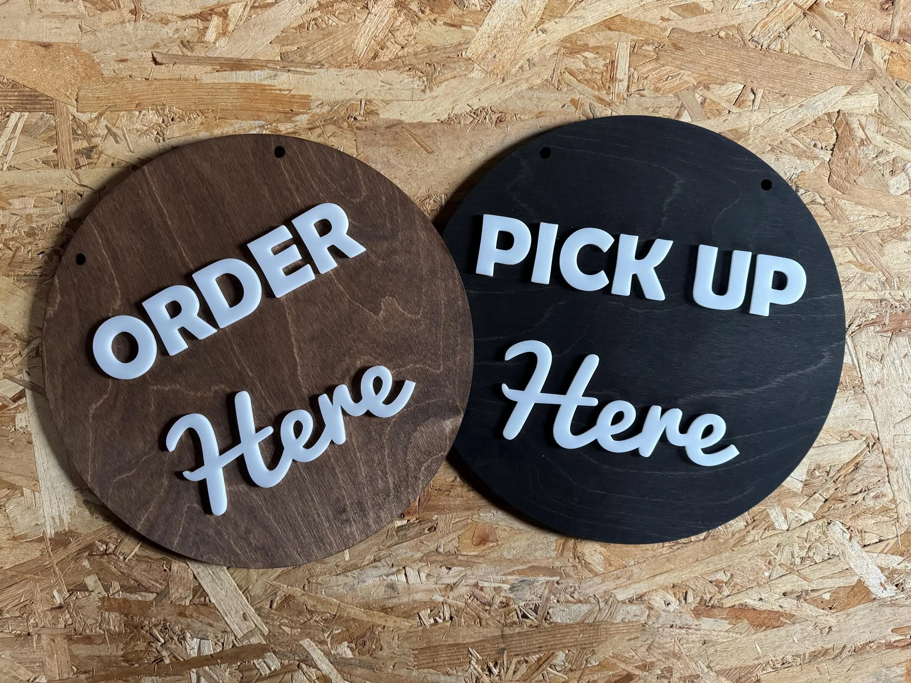 12x12” ORDER Here PICK UP Here Business Sign | Custom Coffee Shop Restaurant Bakery Ice Cream Stand | Priced Per Sign Not Sold as a Set