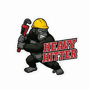 Heavy Hitter #2 Vinyl Sticker – Gorilla Pipefitters Plumbers Union Work Decal for Toolbox, Hard Hat, Car, Laptop 7UG