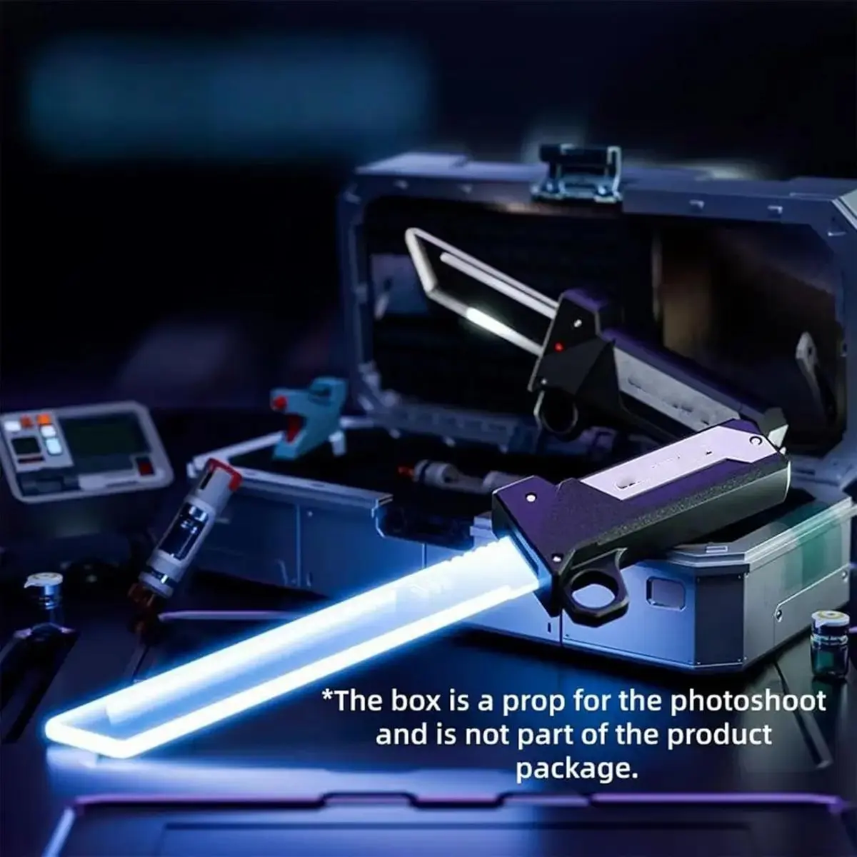 Durable 2-in-1 Double-Bladed Lightsaber Fidget Toy - Reversible Hilt, Red & Blue LED Light, Swing-to-Extend Gravity Retractable Telescopic Blade, 3D Printed Unisex Cosplay Prop, Stress Relief Toy for Kids, Holiday-Birthday Gift, Dual Blades Light Up Saber