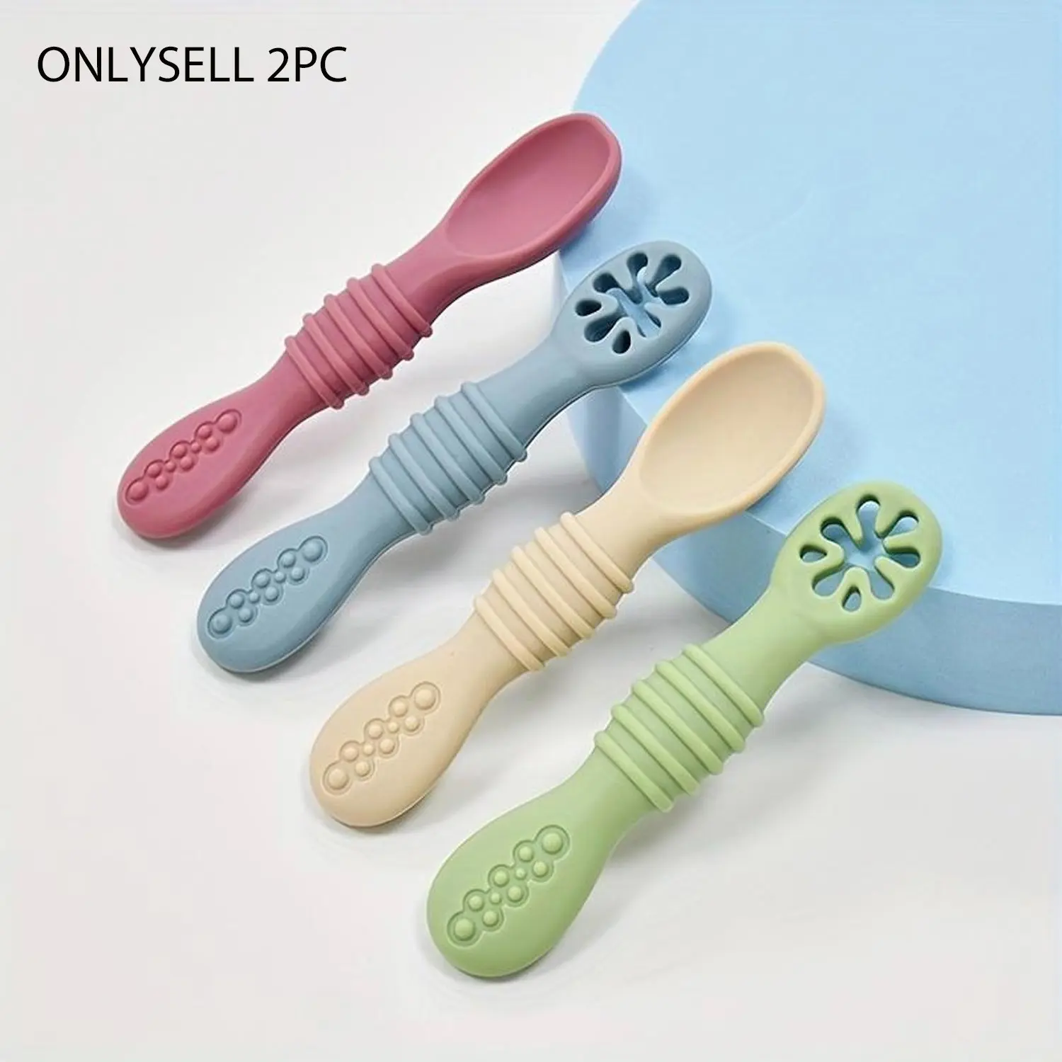 First Time Feeding Spoon for Babies  Soft, food-grade silicone feeding utensils with holes for easy grip, perfect for infants and toddlers  Ideal for Halloween, Christmas, and Thanksgiving