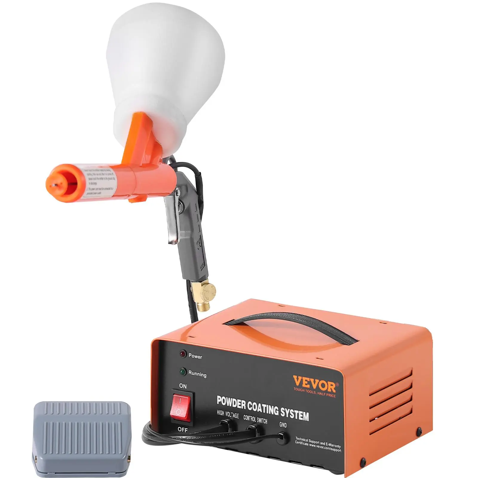 【Summerfinds】VEVOR Powder Coating System,  50KV Electrostatic Output Powder Coating Kit with Foot Switch, Spray Gun, Nozzles and Powder Cups, Powder Coating Equipment for Home DIY and Commercial Production