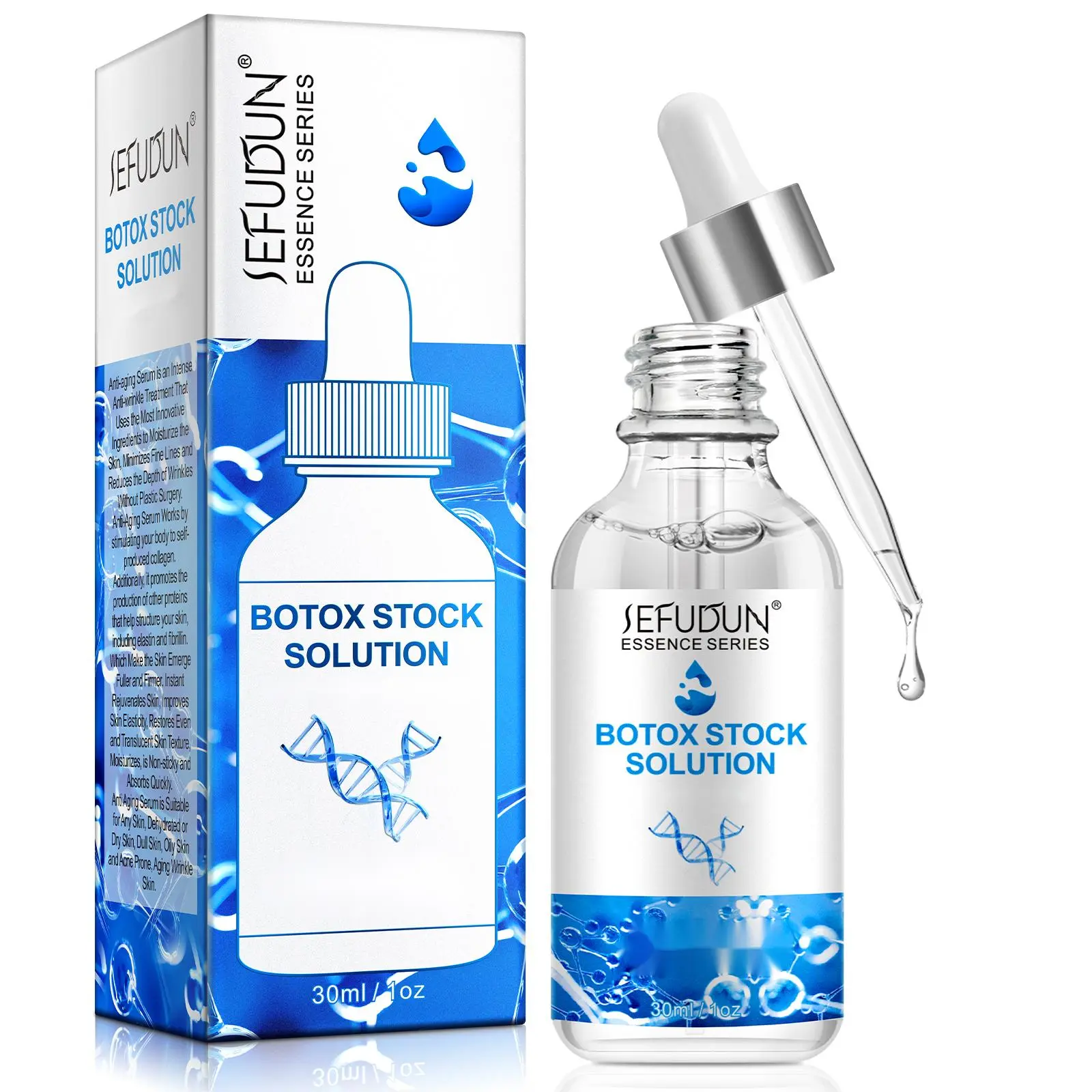 Sefudun Botox Stock Solution Serum - Brightening Vitamin C Facial Serum for All Skin Types, Gentle Effective Skincare Treatment, 30ml/1oz Single Item