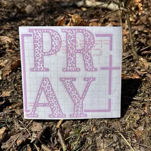 Cheetah Print Pray Cross Decal Durable Waterproof Vinyl for Car Tumbler Laptop & More Multiple Sizes Available Easy Application Gift for Christian Friends