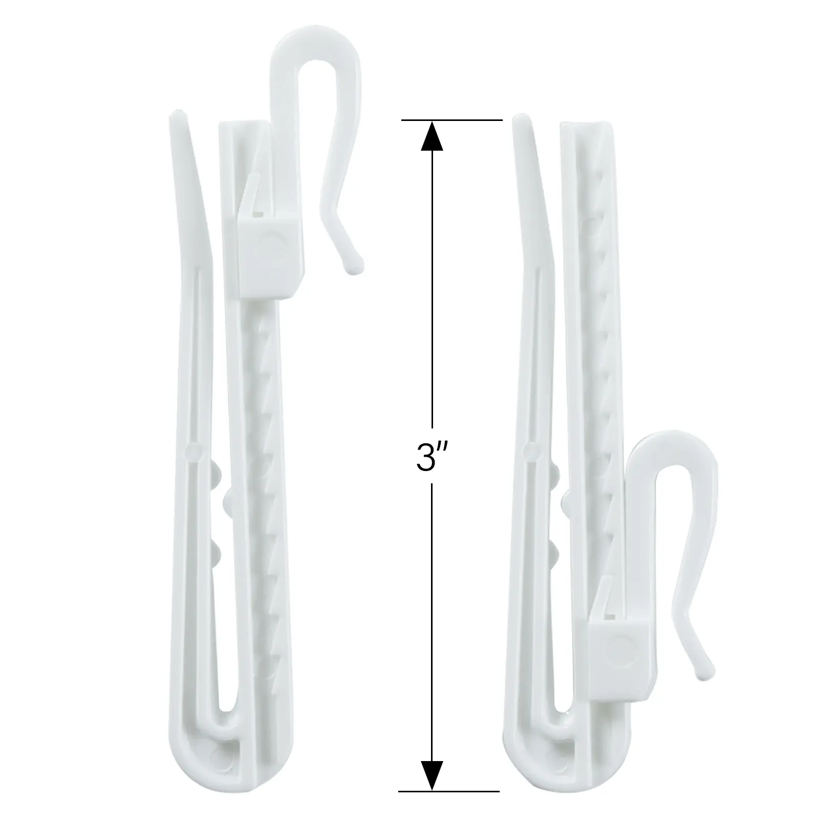 TWOPAGES Classic Adjustable Plastic Curtain Hooks - Drapery Pin Hooks for Pinch Pleat Curtains (Pack of 32), Summerwins Deals For You