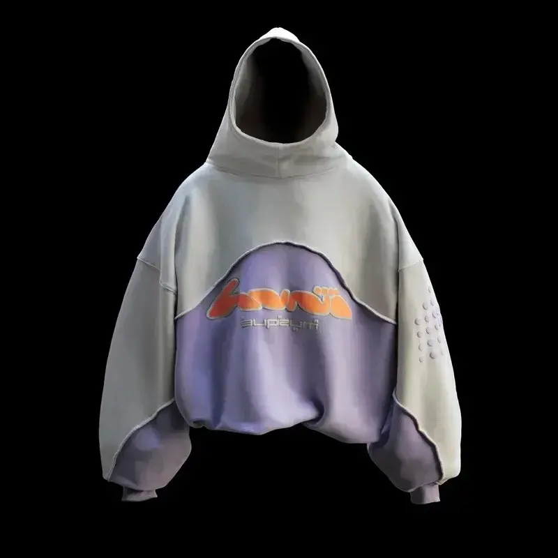 2026 Men's Y2K Harajuku Fashion Stitching Sweater Hoodies Street Vintage Hip Hop Casual Loose Sweatshirts Thickened Pullover Long Sleeve, men sweater, sweater for men, men knitwear, fashion sweater