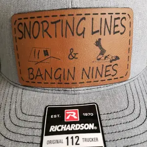 Richardson 112 hat with laser engraved leather patch