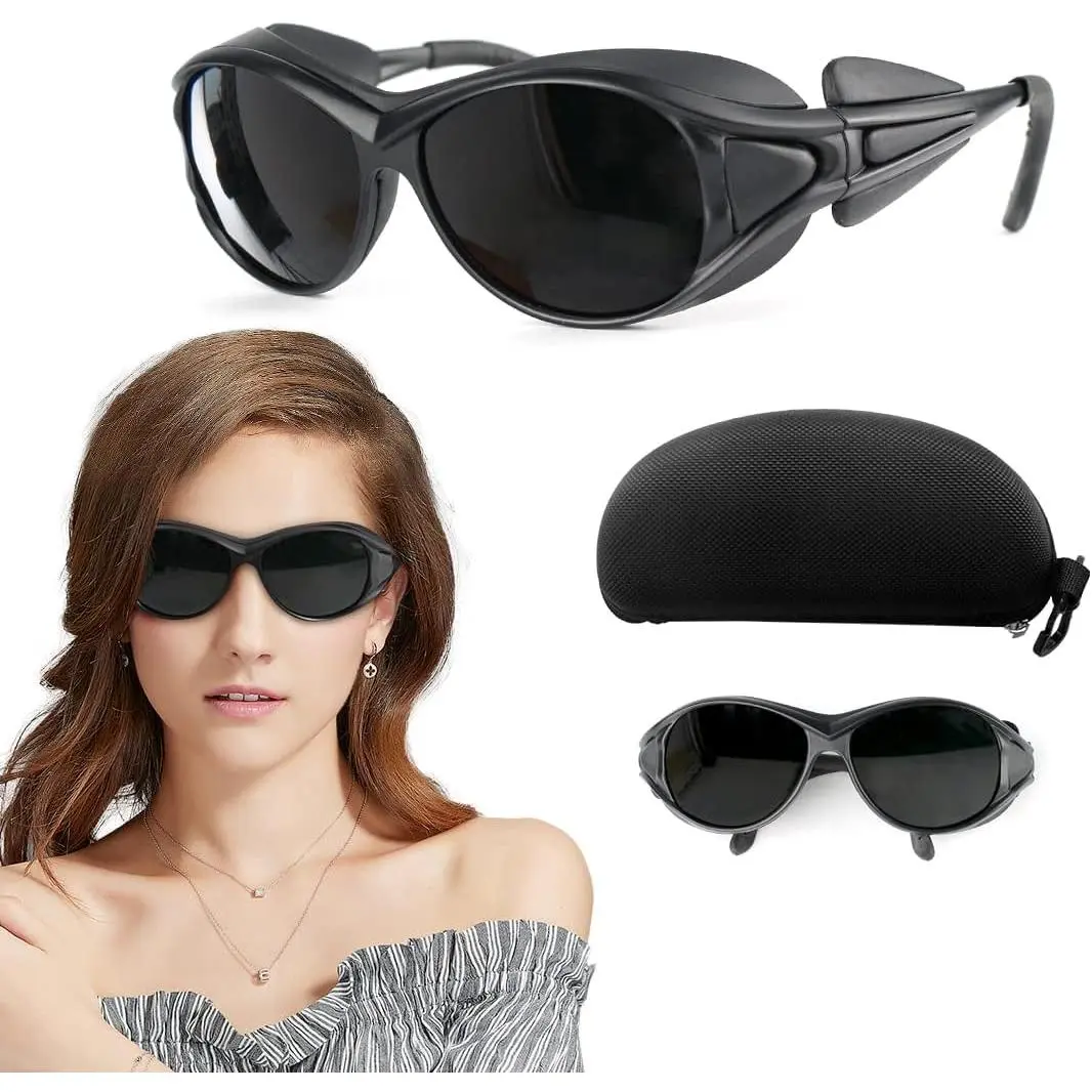 Full Rim Polycarbonate Safety Glasses for Red Light Therapy, Tanning & IPL Laser, Comfortable Tanning Goggles with 200-2000nm Eye Protection, Comfortable Wearing Experience, Teeth Whitening, Natural Rubber, Laser Hair Removal, Infrared Sauna, Polycarbonat