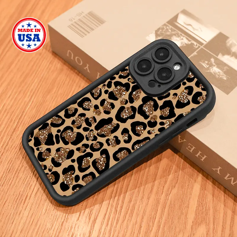 Leopard Print Customized Flip Cellphone Case - High-Profile Fashionable Electronic Accessory with Comfortable Grip, Heavy-Duty Protection, Shockproof Design, Anti-Fingerprint Feature for Mobile Phones