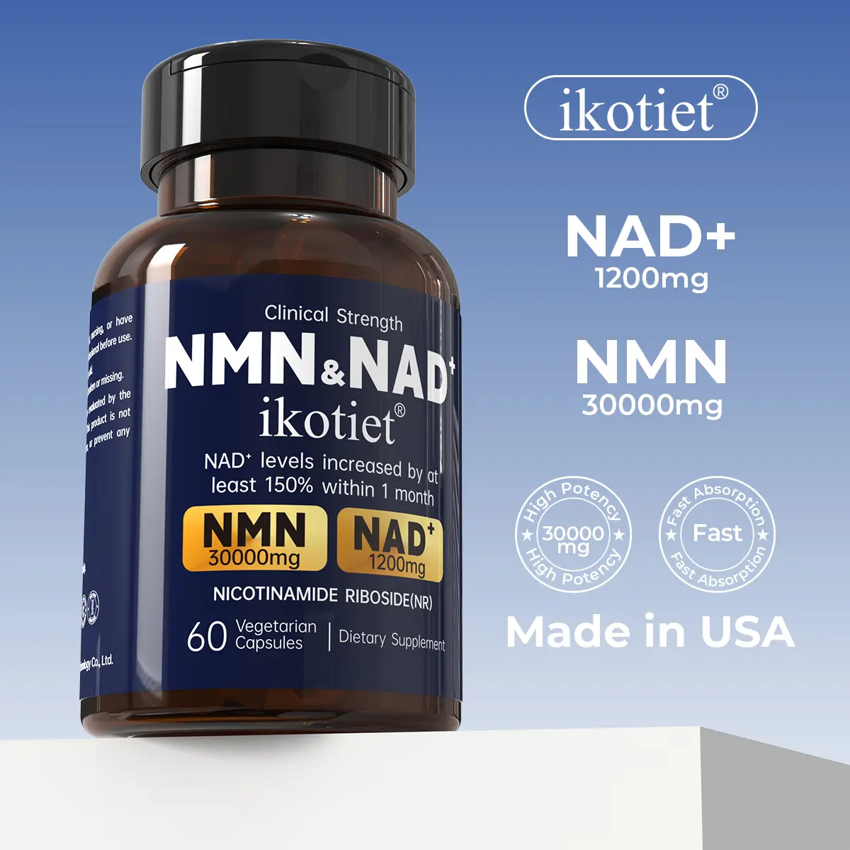ikotiet Latest Formula NMN NAD+-NR Magnesium Dietary Daily Nutrition Supplement for Women - Anti-Aging, Cell Function Improvement, Repair - 3-Month Supply [180 Capsules]