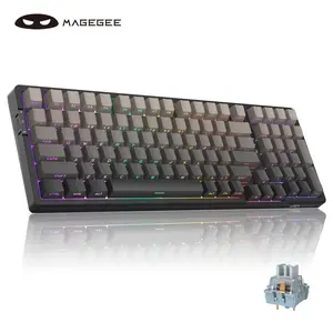 MAGEGEE Light100 Wireless Creamy Ergonomic Keyboard, 96% Gasket Hot Swappable Mechanical Keyboard, 3Connection Modes, RGB Backlit Gaming Keyboard for Win/Mac/PC, Tech Gadgets, Mechanical Keyboards